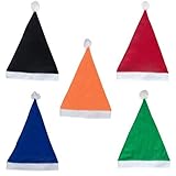 DISOK Lote de 50 Gorros de Papa Noel de Colores Surtidos - Gorros de Papa Noel para Navidad Muy Baratos, Originales de Colores