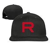 Team Rocket Cosplay Pokemon - Gorras de béisbol unisex con visera plana ajustable para el sol, color negro