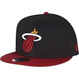 New Era Gorra de béisbol Oficial de la NBA Team 9fifty Miami Heat para Hombre, Color del Equipo, Hombre, Gorra de béisbol, 11394826, Negro, S-M