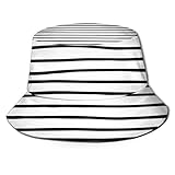 Moderno Simple Moda Negro Blanco Patrón de Rayas Sombrero de Pescador Sombrero de Copa Plano Transpirable Sombreros Unisex Moda Sombrero para el Sol Verano