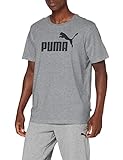 PUMA Essentials LG T Camiseta de Manga Corta, Hombre, Gris (Medium Gray Heather), S