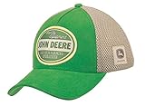 John Deere Gorra de calidad con malla de tela verde.