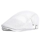 Coucoland Boina para hombre, de verano, con malla, transpirable, diseño de gorra, con visera, accesorio para uso diario Blanco Talla única