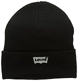 Levi's Batwing Embroidered Slouchy Beanie Gorro de Punto, Negro (R Black 59), Talla única (Talla del Fabricante: UN) para Hombre