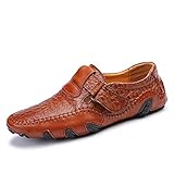 Oxfords de Estilo Elegante de cocodrilo para Hombre Casuales Modernos Marrón Negro Zapatos Oxford