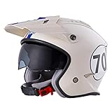 O'NEAL | Casco de Motocicleta | Motocicleta de Enduro | Estándares de Seguridad ECE 22.05, Casco ABS, Visera integrada | Casco Volt Herbie | Adultos | Blanco Rojo Azul | Talla S