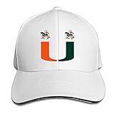 Trushop Gorra Sandwich Nubia University of Miami Sandwich Peak Sun Protection Hat Adjustable Hat White