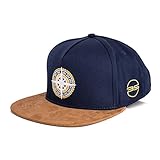 Blackskies North Star Snapback Cap | Mujeres Hombre Gorra de Beisbol Surfer Skater Brújula de Ante sintético Azul Ancla