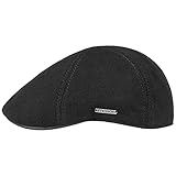 Stetson Gorra Muskegon Gatsby - Gorra de Hombre con Visera - Gorra de Punto con Visera de Cuero - Gorra Plana de otoño/Invierno Negro L (58-59 cm)