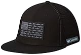 Columbia PFG Malla Visera Plana Bola Cap, Unisex, Black Fish Flag