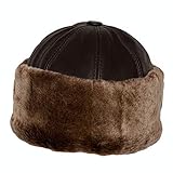 Dazoriginal Gorros de Punto Hombre Cuero Gorro Piel Docker Gorro Invierno Grueso