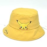 TUOLUO Sombreros De Primavera Y Verano para Niños Lindos Sombreros De Pescador Pikachu Sombreros De Sol para Niños Y Niñas Visera para Exteriores cúrcuma