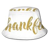 Agradecido Moderno en Oro Acción de Gracias Sombrero de Pescador Sombrero de Copa Plano Transpirable Sombreros Unisex Moda Sombrero para el Sol Verano