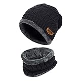 VBIGER Gorras Con Bufanda y Gorros de punto Sombreros de Invierno Hombre