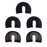 YMHPRIDE Gorra de peluca de cúpula de malla de 5 piezas Spandex redecilla elástica transpirable Hombres Mujeres Tejido negro Gorra de peluca de parte U para hacer pelucas