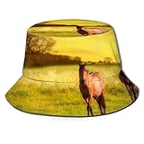 Yearinspace Sombrero de cubo transpirable superior plana lindo Fox Animal Print Unisex divertido cubo sombrero verano pescador