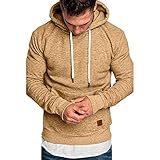 riou ¡Oferta Sudaderas con Capucha para Hombre Cosy Chaqueta Deportiva Sudadera con Cremallera Completa Ecosmart Hoodie Casual Jerséis Top Blouse ¡Caliente! (Khaki, M)