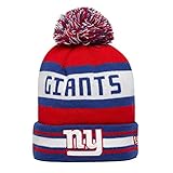 New Era New York Giants Nfl Equipo Jake vuelta punto gorro con Pompón [Azul / Rojo]