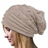 Overdose Gorros De Punto para Mujer Crochet Casual De Invierno Sombrero Holgado De Lana Gorro De Punto Gorro para Mujer