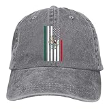 NHUXAYH Gorras de béisbol Mexican American Flag Sombrero de Vaquero Ajustable para papá de Camionero para Adulto