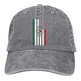 NHUXAYH Gorras de béisbol Mexican American Flag Sombrero de Vaquero Ajustable para papá de Camionero para Adulto