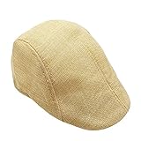 WMH Sombrero de visera de verano para hombre, gorra de deporte boina plana con estampado de rayas para hombre, China, Beige