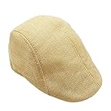 WMH Sombrero de visera de verano para hombre, gorra de deporte boina plana con estampado de rayas para hombre, China, Beige