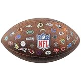 Wilson WTF1758XBNF32 Pelota de fútbol Americano JR Throwback 32 Team Logo con los Logos de la NFL, para niños y Adolescentes, Marrón, Talla Única