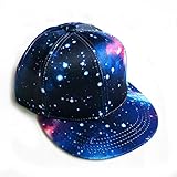 Baile Fresco Sombrero de Hip-Hop de Borde Plano transfronterizo Damas Cielo Estrellado Verano Sombra al Aire Libre Sombrero de béisbol