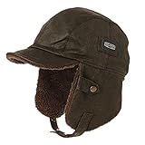 SIGGI sombrero de piel sintética de aviador, gorra de piloto para hombres, gorro de caza de invierno