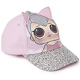 L.O.L. Surprise ! Gorra De Béisbol Premium para Niña | Gorras De Béisbol De Verano para Niñas | Producto Oficial para Niños De Los Accesorios De Las Muñecas (Rosa con Purpurina)