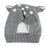 Dragon868 Gorras para bebé, Otoño Winer Unisex pequeño Sika Ciervos Sombrero de bebé Impreso (Gris)