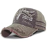 Gorras De Hombre Sombreros Cap Vintage Style Printing Multicolor Adjustable Baseball Cap Washed Denim Cotton Sports Baseball Cap For Women and Men-Khaki