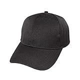 Gorra de Béisbol Ajustable de Estilo Polo Clásico Deportivo Casual de Color Liso Suave y Transpirable Unisex para Adultos y Niños Modelo JDH-1 (Negro, Talla Adulto/58cm)