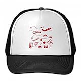 DIYthinker Vamos a un árbol de bambú de China Linterna del Pavo Real Plano Tetera Gorra de béisbol del Casquillo de Nylon de Malla Sombrero Fresco Casquillo Ajustable niños