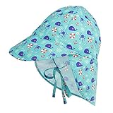 LACOFIA Sombrero de Playa de protección Solar para bebé Gorro de Verano de Solapa Ajustable Super Suave para niños Pulpo 2-5 años