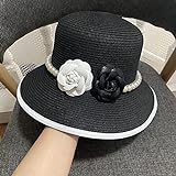 AMZOLNE Sombrero de Pescador para Mujer, Sombrero de Verano, Sombrero de Cubo de Verano, Sombrero de protección Solar, Sombrero de Playa-Negro_M (56-58cm)