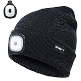 COTOP Gorro de Punto con luz, Unisex 4 LED cálido Gorro de Invierno Gorro con Manos Libres Iluminado Regalo Original para Amigos Hombres y Mujeres para Caminar de Noche, Acampar, Andar en Bicicleta