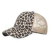 Kfnire Gorra De Béisbol Mujer Vintage, Gorra Trucker Mujer Ajustable De Algodón Transpirable Y De Secado Rápido Gorra De Béisbol Retro/Unisexo/Deportes Al Aire Libre (Leopardo)