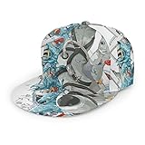 Gorra de béisbol plana 3D Cool Astronaut Monster Flower Flat Brim Ajustable Snapback Caps Sport Dad Hat Trucker Sombreros para hombres y mujeres negro