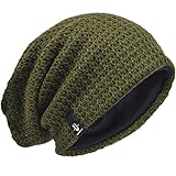 Hombre Gorro de Punto Slouch Beanie Knit Invierno Verano Hat (Verde)