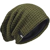 Hombre Gorro de Punto Slouch Beanie Knit Invierno Verano Hat (Verde)