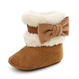 LACOFIA Botas de Invierno para bebé Patucos Antideslizante de Suela Suave cálida para bebé niñas Khaki 3-6 Meses