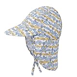 Sombrero de Sol con Cubrenuca para Bebé Niños Niñas Anti-UV Gorro Verano Gorrito para Playa, Natación, Pesca, Viaje, Excursión, Escuela Ajustable con Barbijo