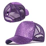 UKKD Gorra de Beisbol Gorras De Béisbol para Mujer, Gorras De Cola De Caballo, Lentejuelas, Sombreros De Sol Casuales, Colains, Gorras De Béisbol-L