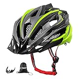 X-TIGER Bicicleta Casco Adulto Unisexo con Certificado CE,Visera y Forro Desmontable Especializado para Ciclismo de Montaña (Verde)