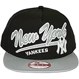 New Era – Gorra con visera plana para hombre New York Yankees 9 Fifty Script Logo, Azul (azul marino), Unique