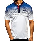 SSBZYES Polos De Hombre, Camisetas De Hombre, Camisetas De Manga Corta De Verano para Hombre, Blusas De Hombre, Camisetas con Bolsillos Falsos con Degradado, Camisetas con Fondo De Solapa