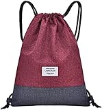 LIVACASA Mochilas de Cuerdas Unisex Casual Mochilas Cordón Impermeable Gimnasio Deportes Ligero Gym Bag Morado 43×33cm