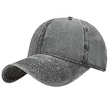 Tuopuda Gorra de Béisbol Classic Unisex Ajustable Washed Teñido Gorras de Béisbol de Algodón Sombrero de Deportes al Aire Libre (Negro)